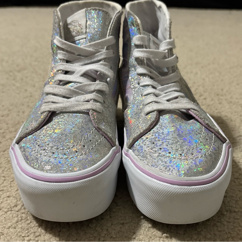 Vans Women's Size 7 Sk8 Hi Platform Sneakers Shoes Butterfly Dreams Purple - Picture 4 of 12